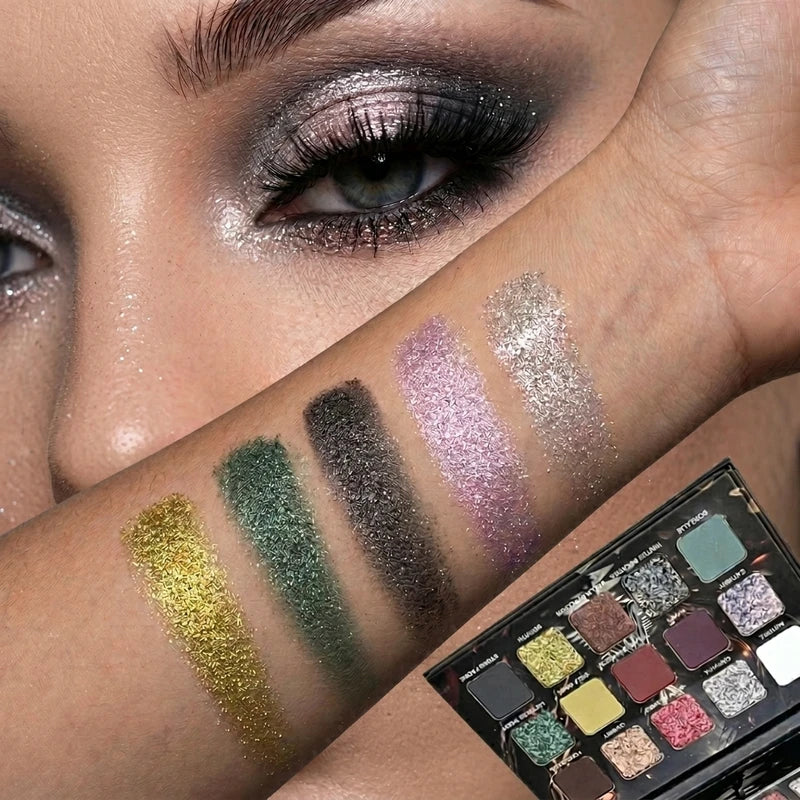 Herorange Eyeshadow Palette 15 Shades Matte Metallic Glitter Smoky Eye Makeup for Beginners
