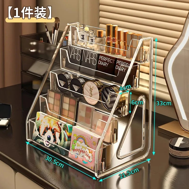 Acrylic Display Riser Stand Shelf Clear Perfume Holder for Desktop Organizer