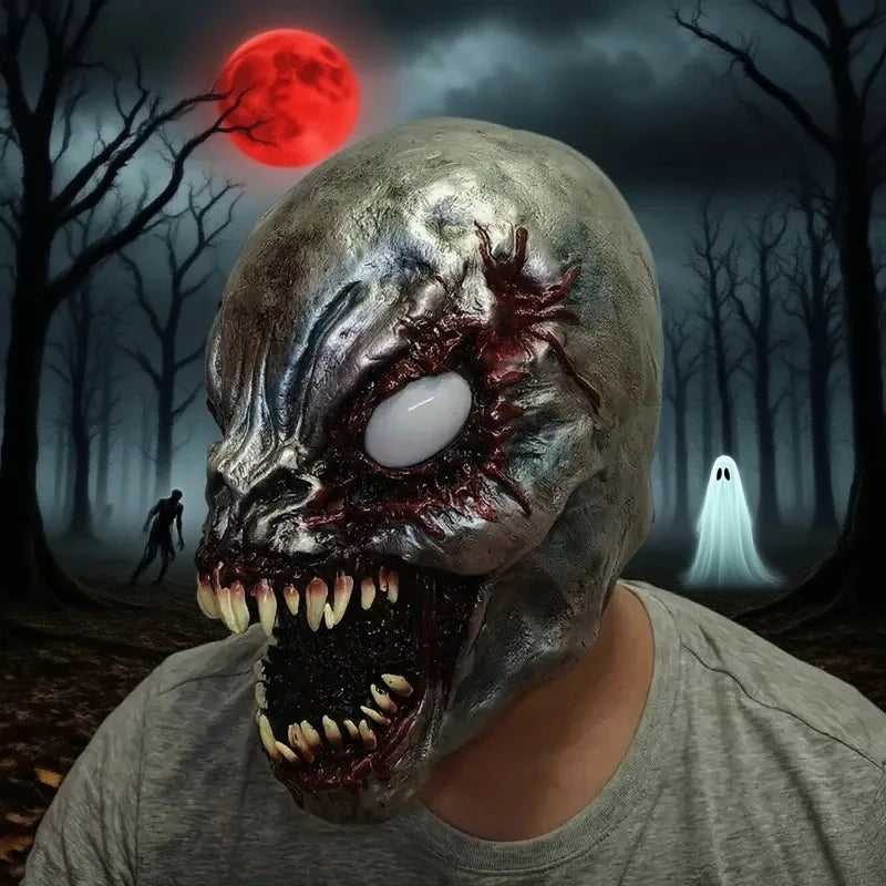 Halloween Horror Full Face Mask Creepy Cosplay Costume Accessory for Party Haunted House