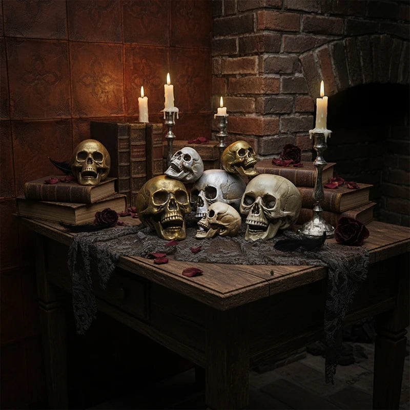 Realistic Plastic Skull Decoration for Halloween Haunted House & Garden Decor