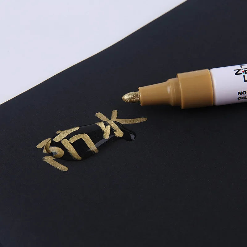 Metal Paint Pen Refill Set Waterproof Oil-Based Markers for Industrial & Graffiti Use