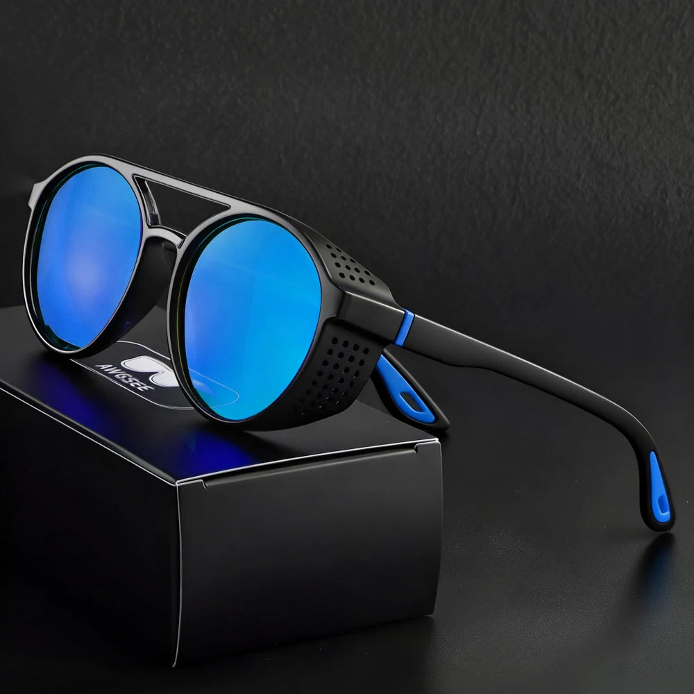 Polarized Steampunk Sunglasses for Men Women - Vintage Sports Sun Glasses
