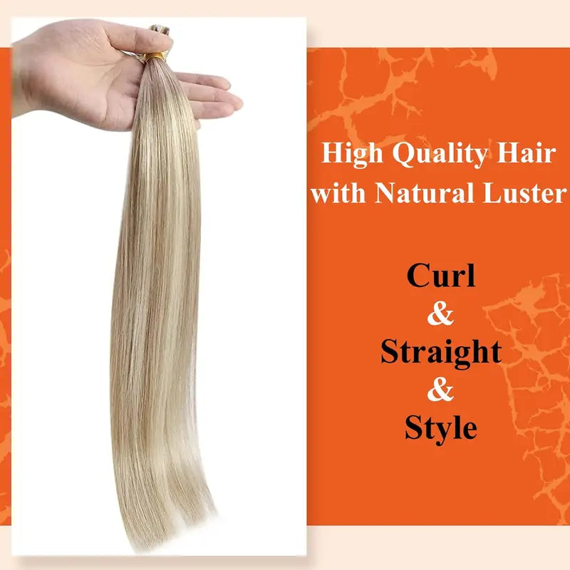 Full Shine U Tip Hair Extensions Balayage Color Human Hair Fusion Beads - 50g