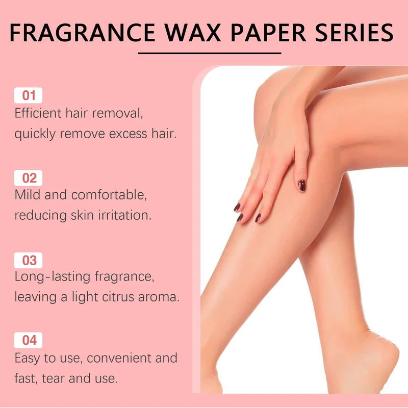 Professional Painless Hair Removal Wax Strips for Face & Body - 30 Pieces