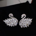 Elegant Rhinestone Black Swan Earrings for Women - Party Jewelry & Gifts
