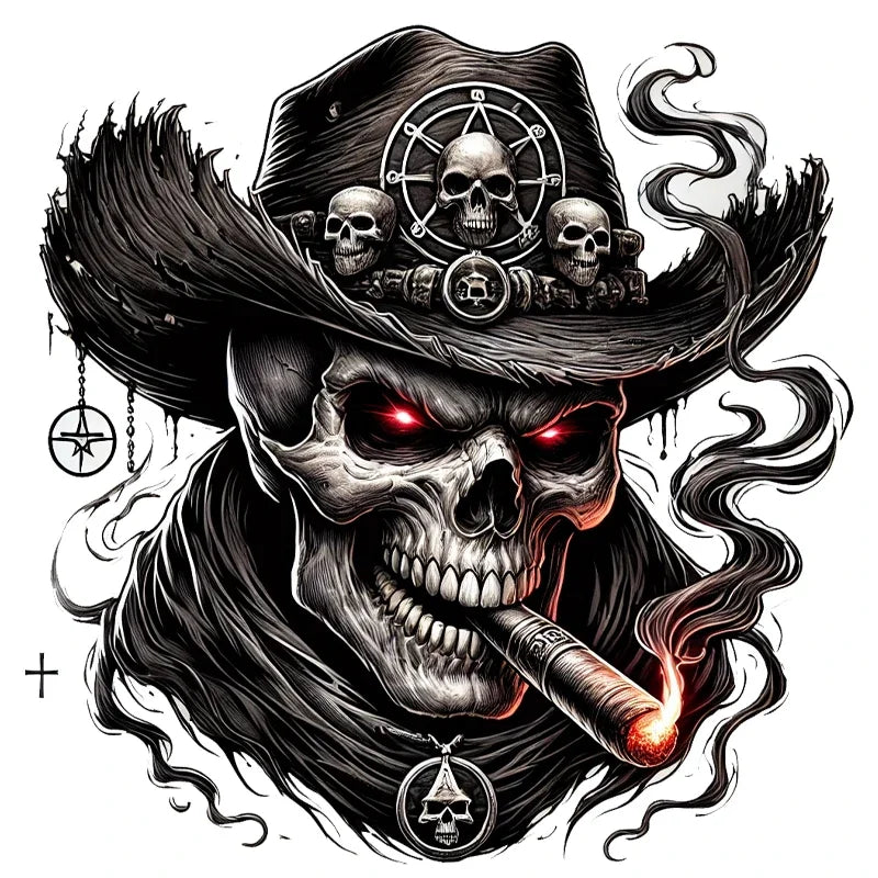 Western Cowboy Skull Car Stickers Decals for Vehicle Bumper Windows Motorcycle Laptop Walls