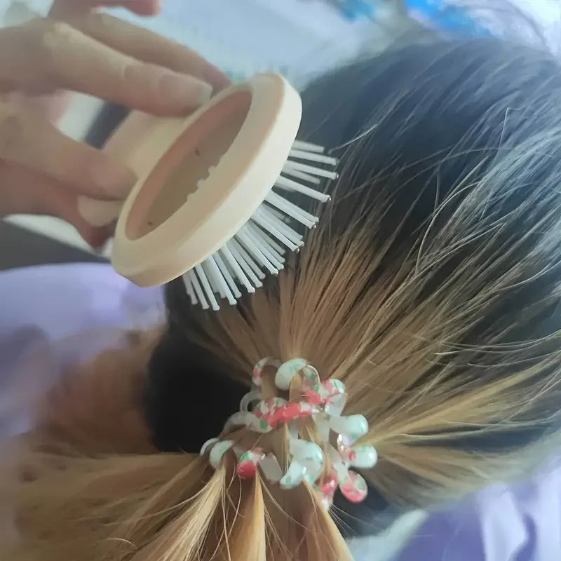Portable Folding Makeup Mirror with Air Cushion Massage Comb for Travel