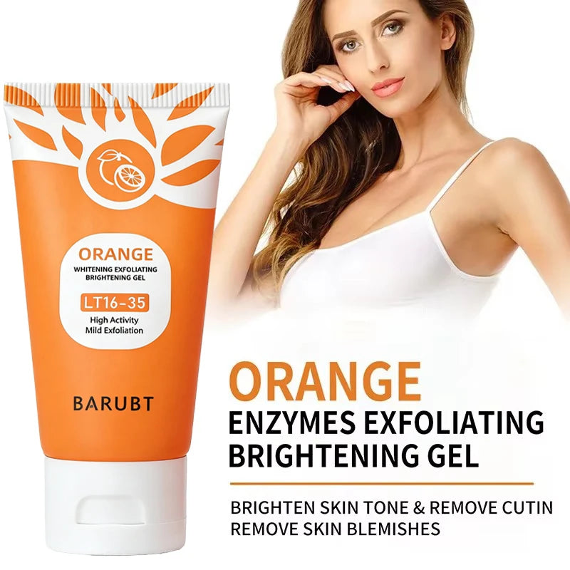 Orange Exfoliating Facial & Body Gel - Gentle Dead Skin Remover & Cleanser