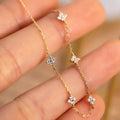 Sterling Silver 18k Gold Plated Zircon Flower Bracelet for Women Jewelry Gift