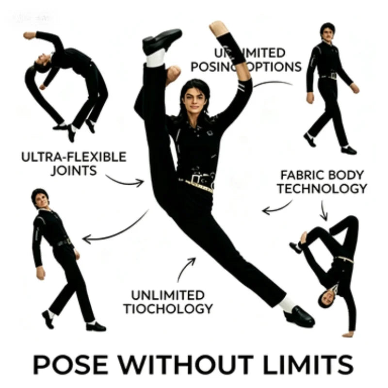 Anime Michael Jackson Plush Doll - Adjustable Articulated Cosplay Figure, Room Decor & Collectible Gift