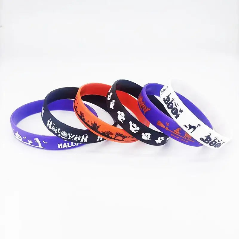 Halloween Silicone Wristbands Kids Gifts Treat Carnival Ghost Pumpkin Party Favors