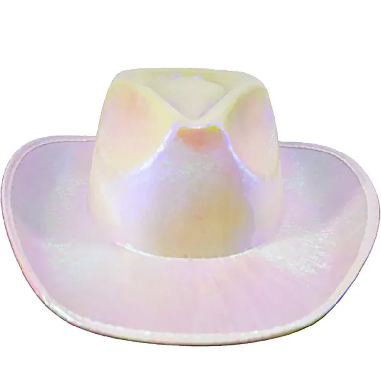 Neon Flash Cowboy Hat for Parties and Halloween - Colorful Space Cowboy Hat with LED Lights