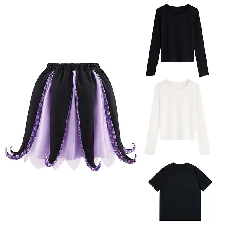 Halloween Ursula Sea Witch Costume Dress with Tentacles for Women