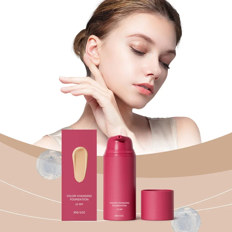 Natural Warm Tone Face Foundation for Seamless Makeup Finish - Long-Lasting & Sheer