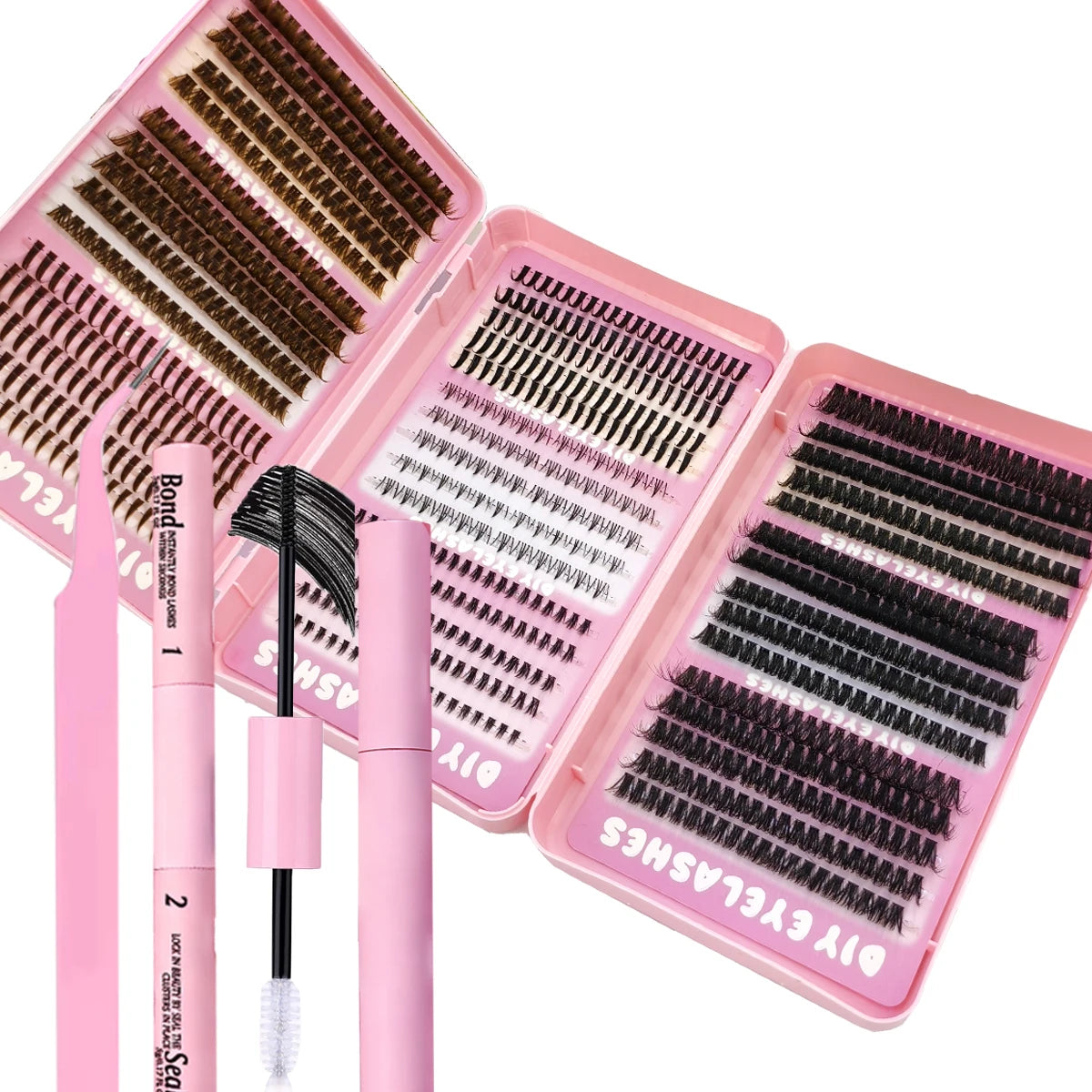 Eyelash Extension Spikes 32 Rows Wispy Faux Cils Clusters for Natural Lash Look