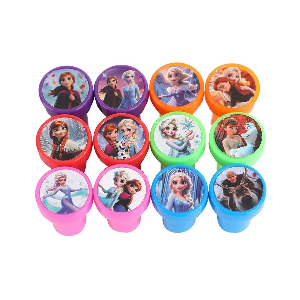 12pcs Disney Frozen Seal Stamps Party Favors Girls Anna Elsa Princess Birthday Gifts