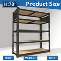 Heavy-Duty 5-Tier Adjustable Metal Shelving Unit with Pegboard System for Basement Garage Warehouse