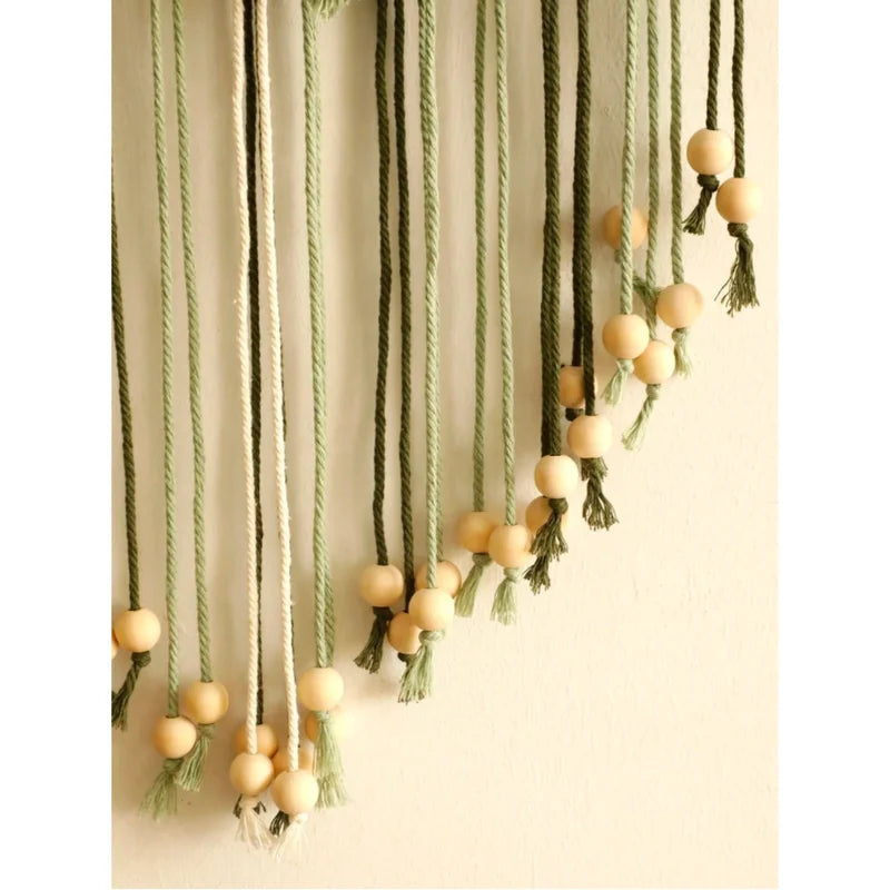 Leaf-Shaped Wall Hanging Decor Bohemian Tassel Tapestry Rustic Wall Art