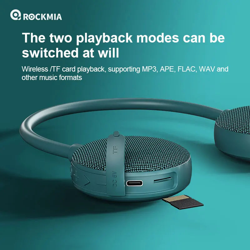 Wireless Neck Speaker with Bluetooth 5.0, TF Card, Waterproof, Portable for Outdoor & Home Use