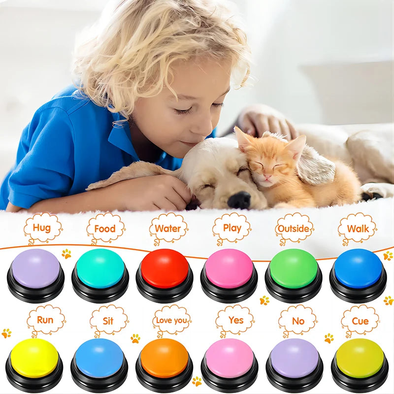 Recordable Dog Toy with Talking Buttons - Portable Pet Training & Communication