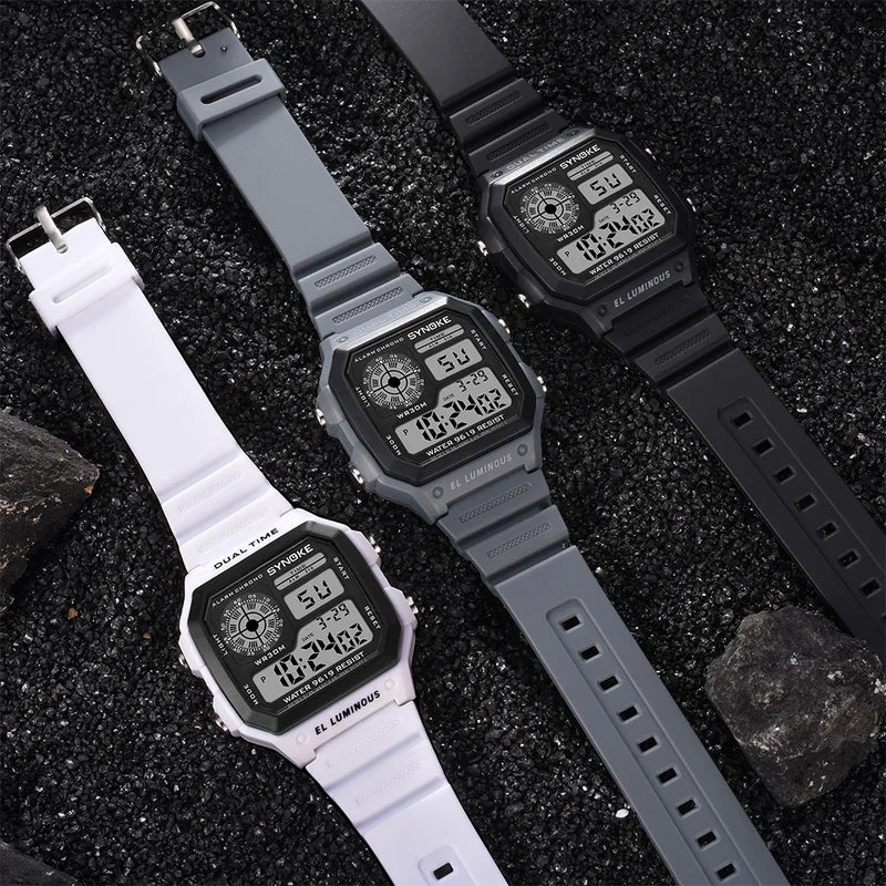 Digital Sports Watch Men Women Waterproof Multifunctional Luminous Wristwatch