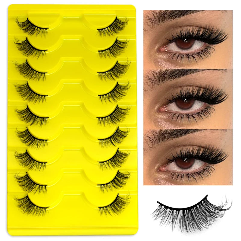 Half Lashes False Eyelashes 5/7/10 Pairs Natural Fluffy DIY Makeup Extension