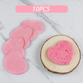 10PCS Natural Cellulose Face Cleaning Sponges for Exfoliating and Makeup Removal