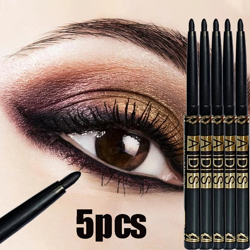 Waterproof Gel Eyeliner Pencil Set - Quick Dry, Long-Lasting, Matte Finish