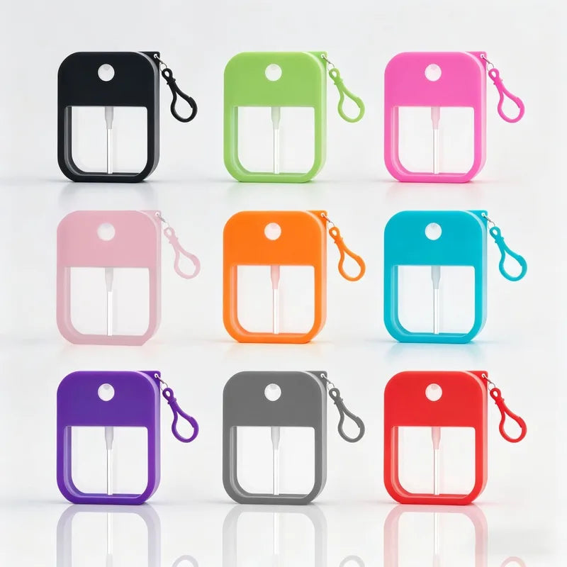 38ml Portable Refillable Card Spray Bottle with Silicone Hook for Hand Sanitizer & Travel