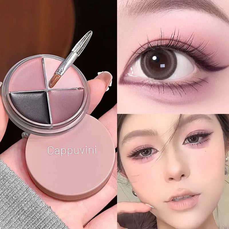 Multi-Color Cream Eyeshadow & Eyeliner Palette - Long-lasting, Easy to Blend, Brightening Makeup
