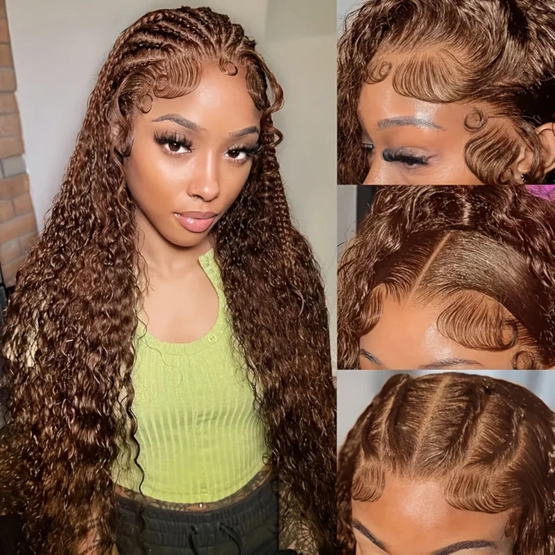 Curly Human Hair Wig with Lace Front & Glueless Design - Multiple Lengths & Colors