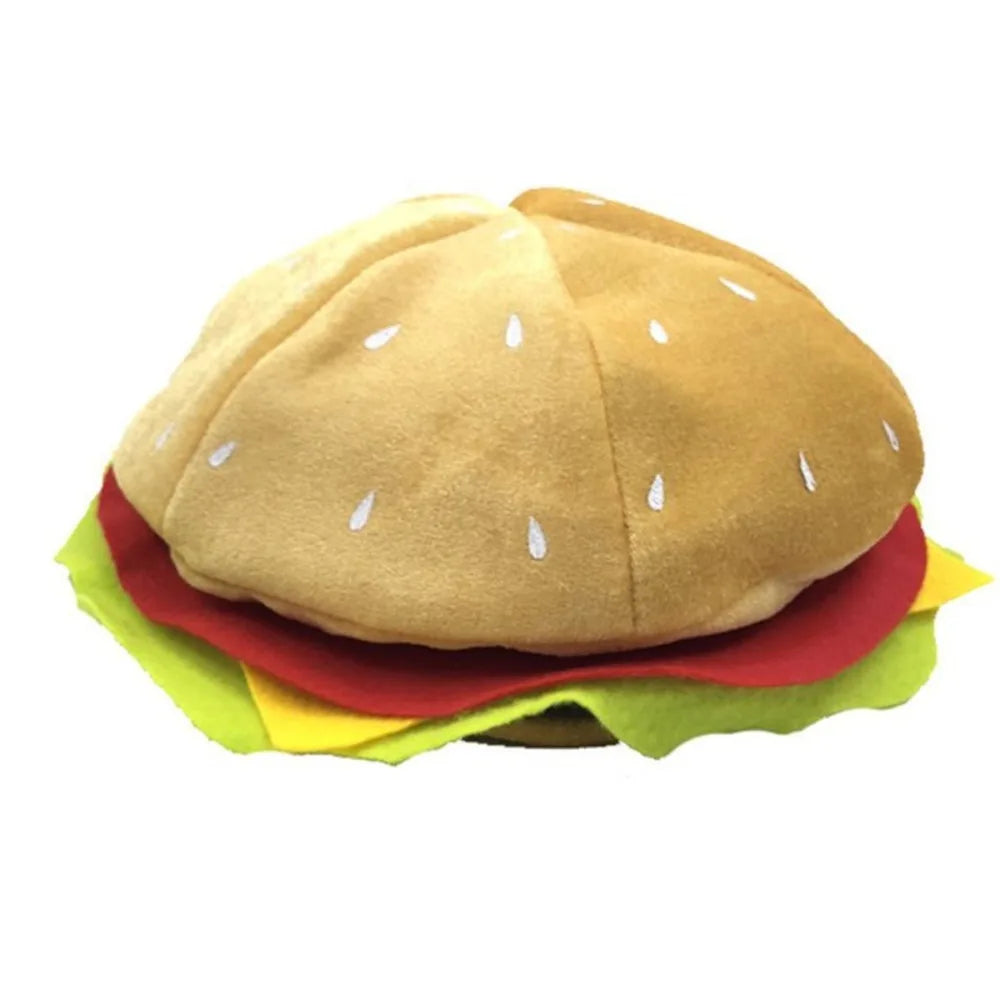 Cheeseburger Shaped Costume Hat for Women Halloween Party Food Beret Foodie Accessory