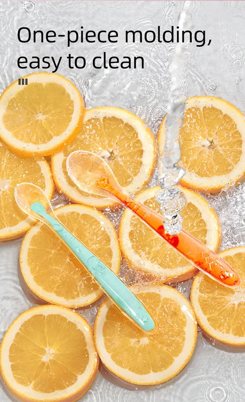 Baby Silicone Feeding Spoon Set - Soft, Reusable, Training Utensils for Babies