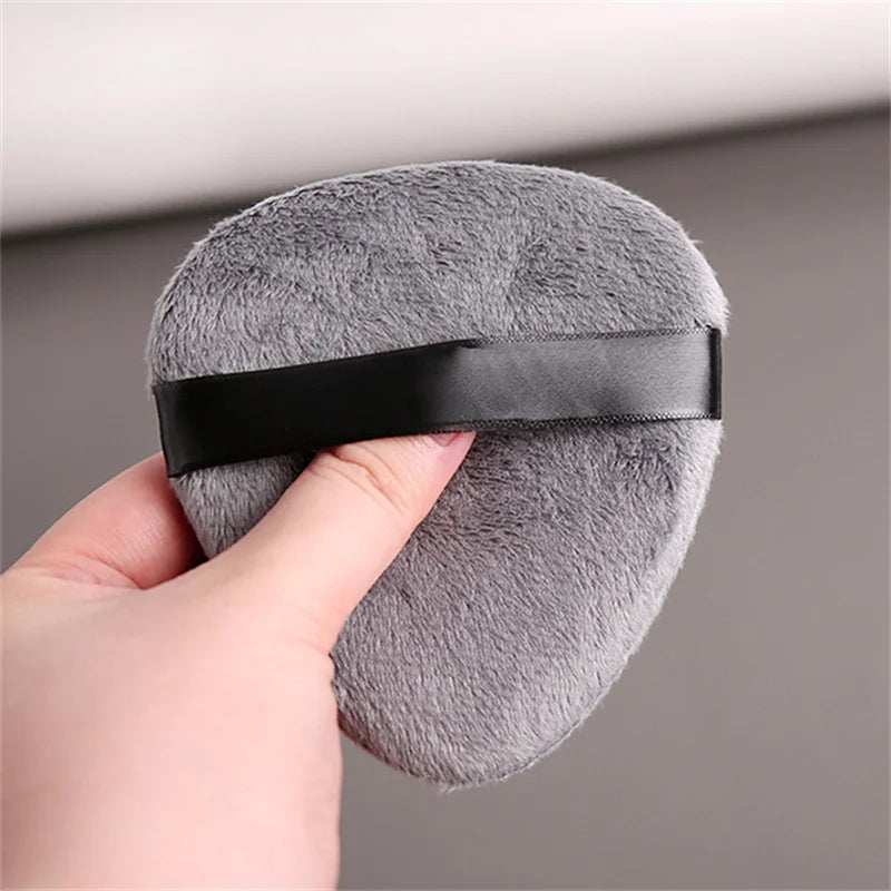 Large Velvet Powder Puff for Loose & Setting Makeup - Triangle Pointed Cosmetic Sponge
