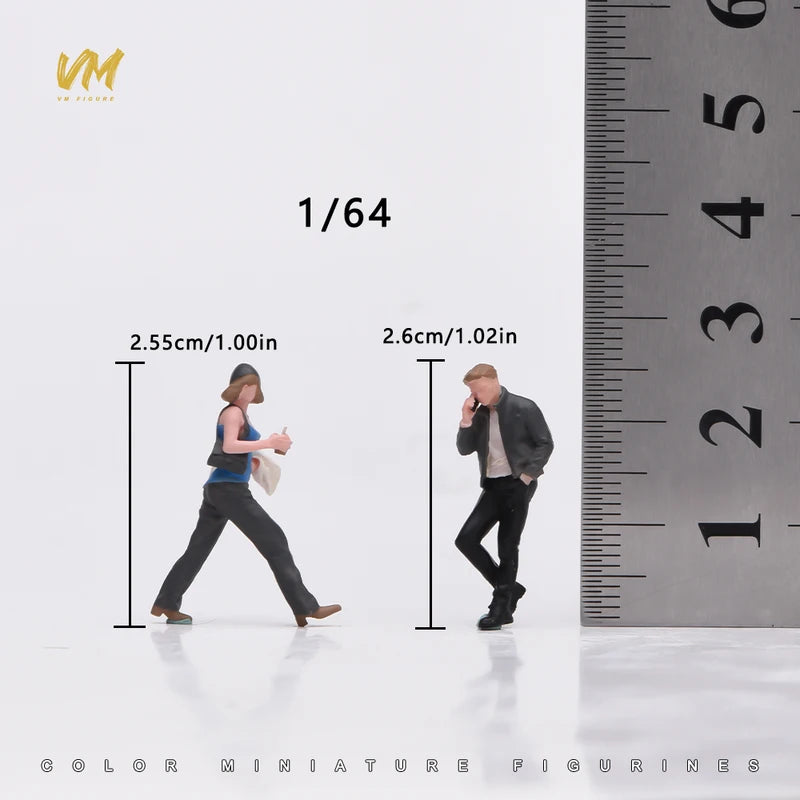 Miniature Male Female Street Scene Model Figures for Vehicle Decoration and Collectibles