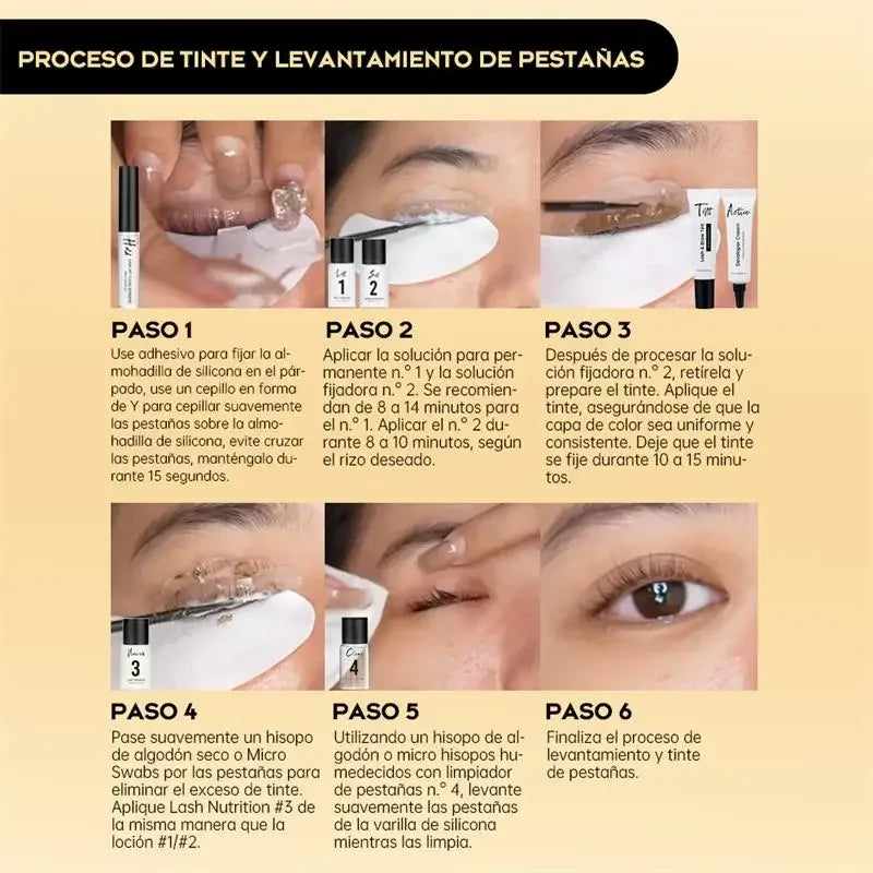 All-in-One Lash & Brow Lift Kit - Perm, Tint & Eyelash Extension Set for Beginners