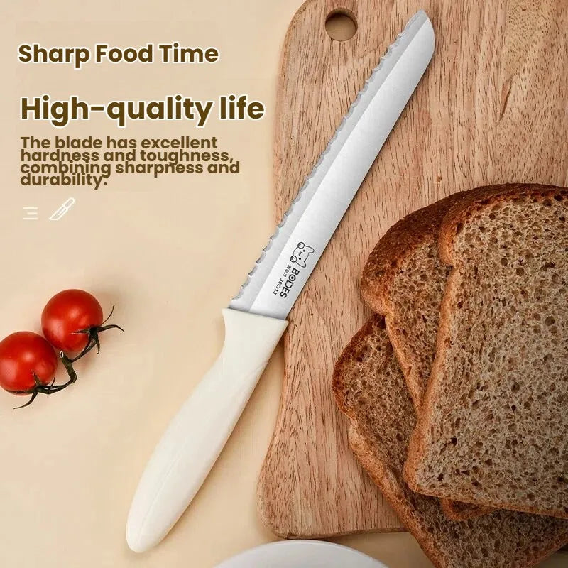 Professional Bread Knife 26cm Stainless Steel Pastry & Cake Slicer - Non-Crumble Serrated Blade
