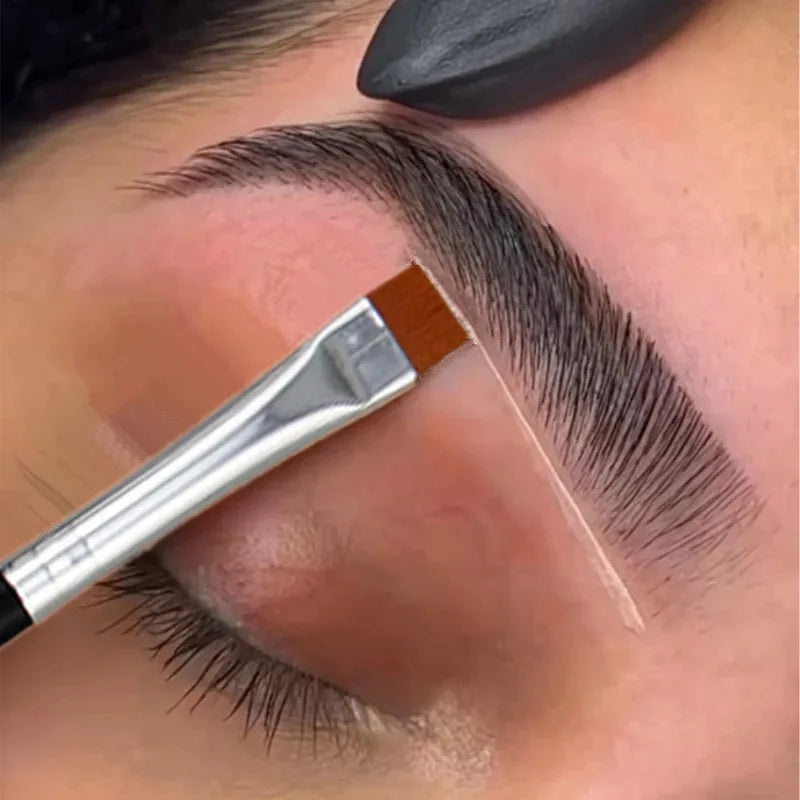 Flat Eyebrow Makeup Brush Set - Ultrathin Eyeliner & Contour Tools, Multiple Colors