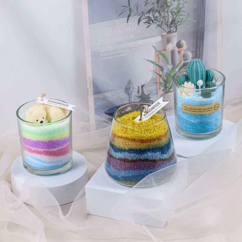 Colorful Particle Pearl Wax for Candle Making & Sand Painting - Smokeless Layered DIY Material