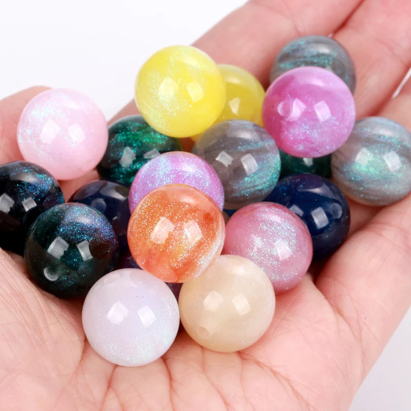 Colorful Resin Beads for Jewelry Making - Mermaid Glitter Spacer Beads 8-20mm