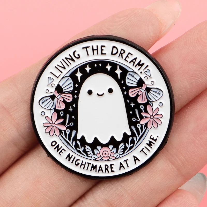 Cartoon Ghost Enamel Pin Halloween Brooch Lapel Pin for Clothing & Accessories