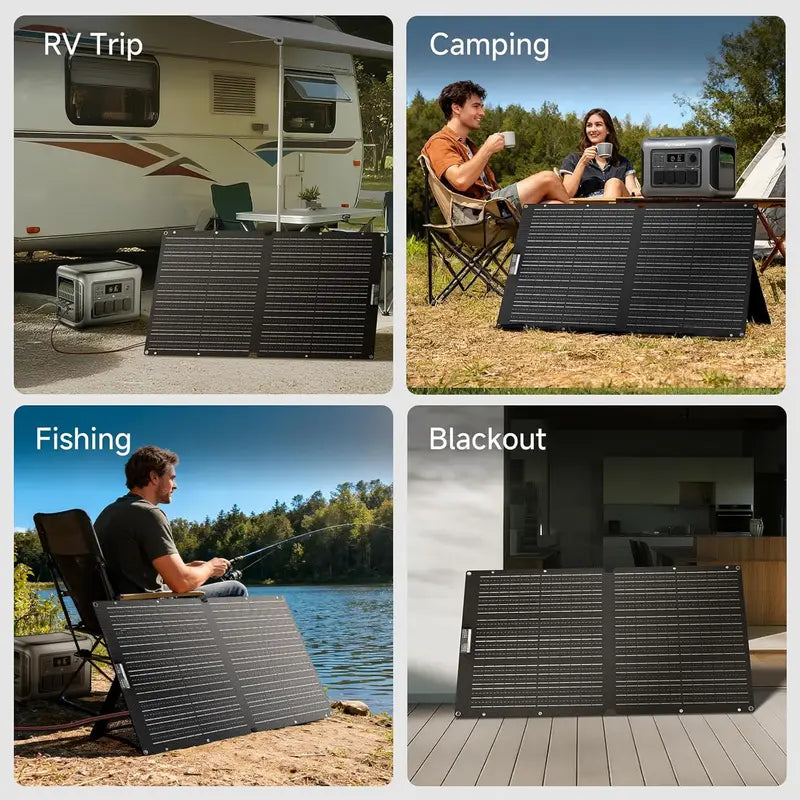 Foldable 100W Solar Panel for Portable Power Stations Outdoor Charging