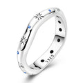 Sterling Silver Star Sun & Starry Sky Ring for Women Wedding Anniversary Jewelry