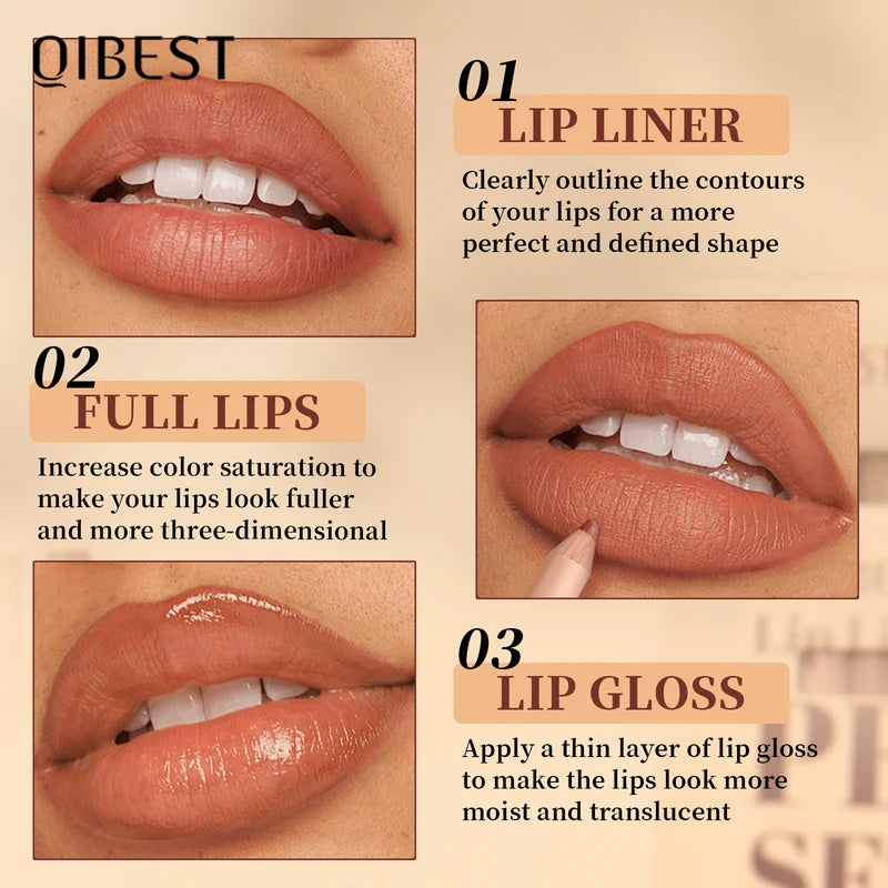 12-Color Matte Lipstick & Lipliner Set Waterproof Long Lasting Cosmetics