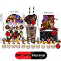 FNAF Themed Cake Flag & Cupcake & Straw Set for Birthday & Halloween Parties