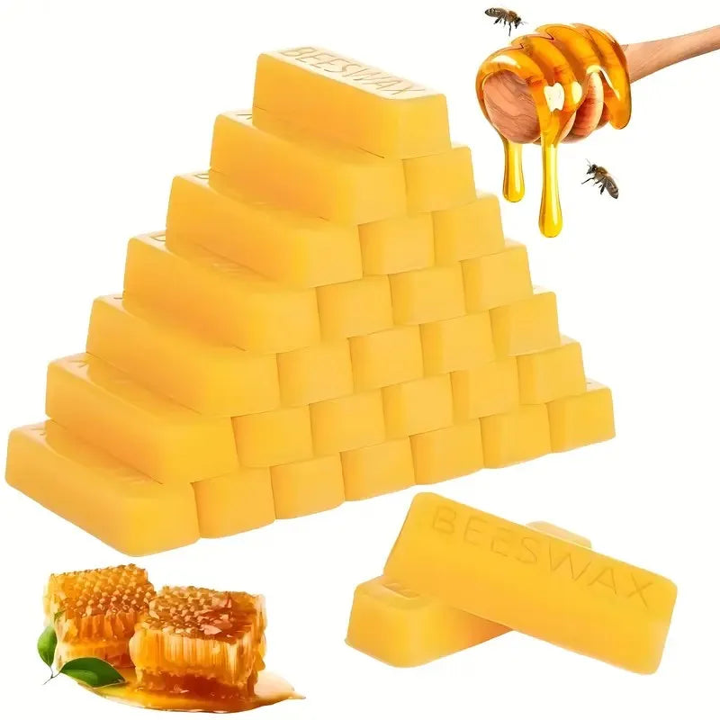 Natural Beeswax Candle Making Stick Set - Pure Wax for Crafts & Furniture Polishing