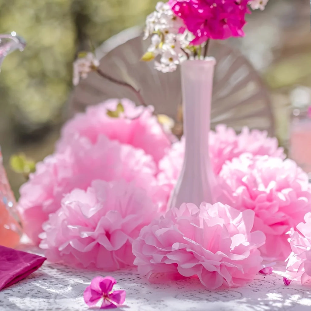 3-Pack 10 Inch Paper Pom Poms Hanging Decorations for Weddings & Parties