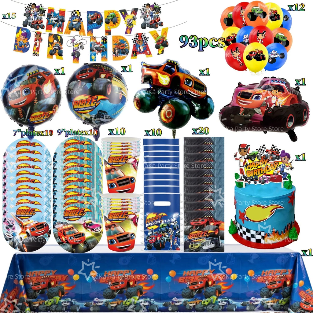 Race Car Themed Party Balloons and Decorations Set - Birthday Celebration Supplies