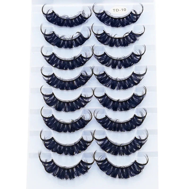 False Eyelash Sets 8 Pairs 3D Mink Natural Makeup Extensions with Multiple Colors