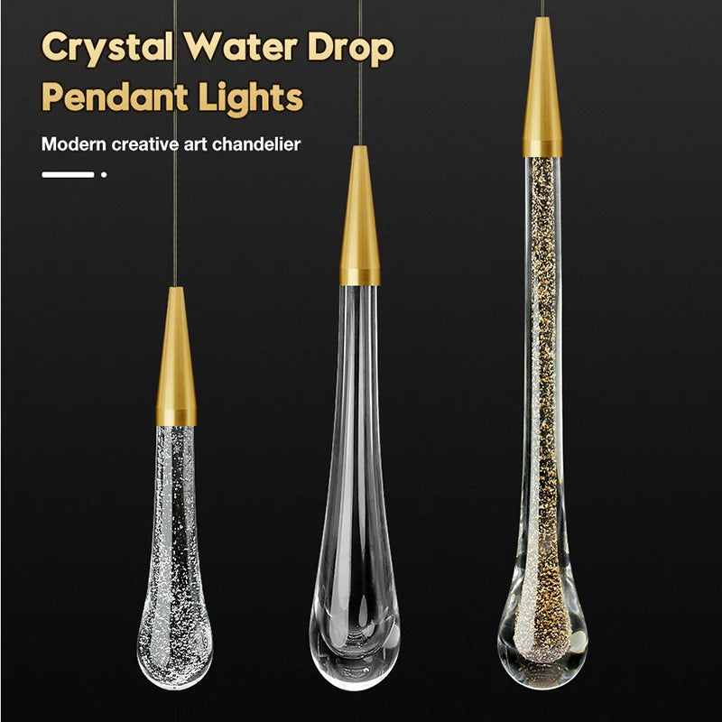 Crystal Pendant Light Fixture for Interior Home Lighting with Crystal and Metal Frame